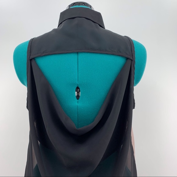 Windsor Sheer High-Low Sleeveless Open Back Top, Medium - Picture 5 of 16